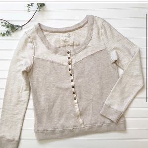 Free People Snap Front Ribbed Knit Pullover sz S